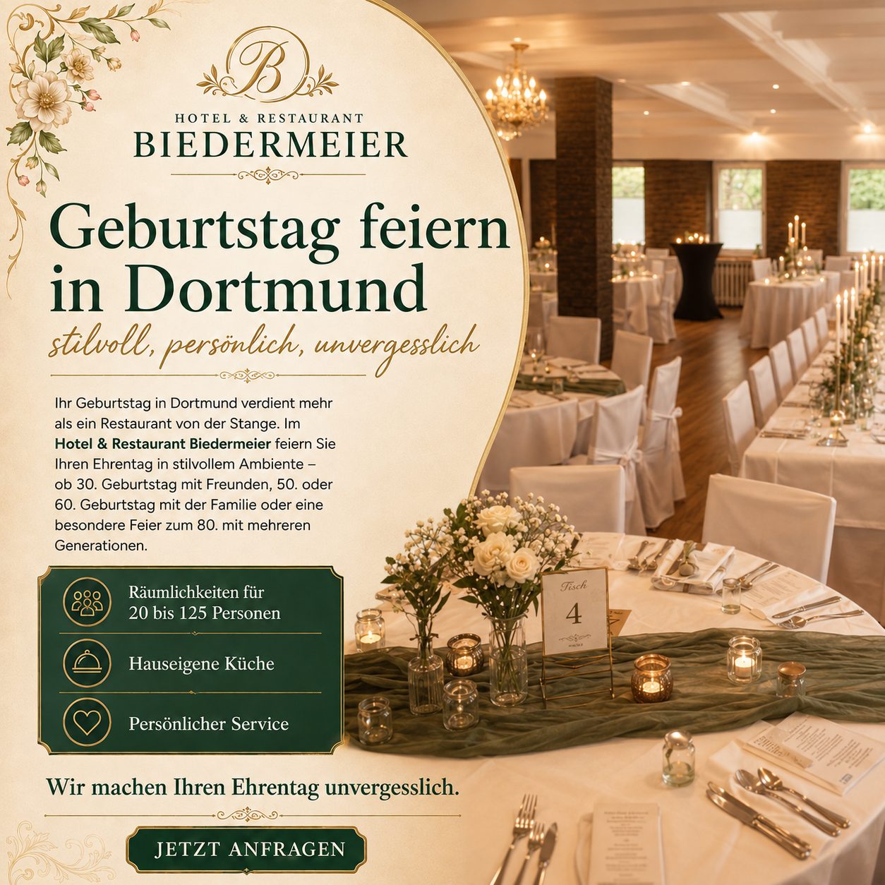 Geburtstag feiern in Dortmund | Hotel Biedermeier