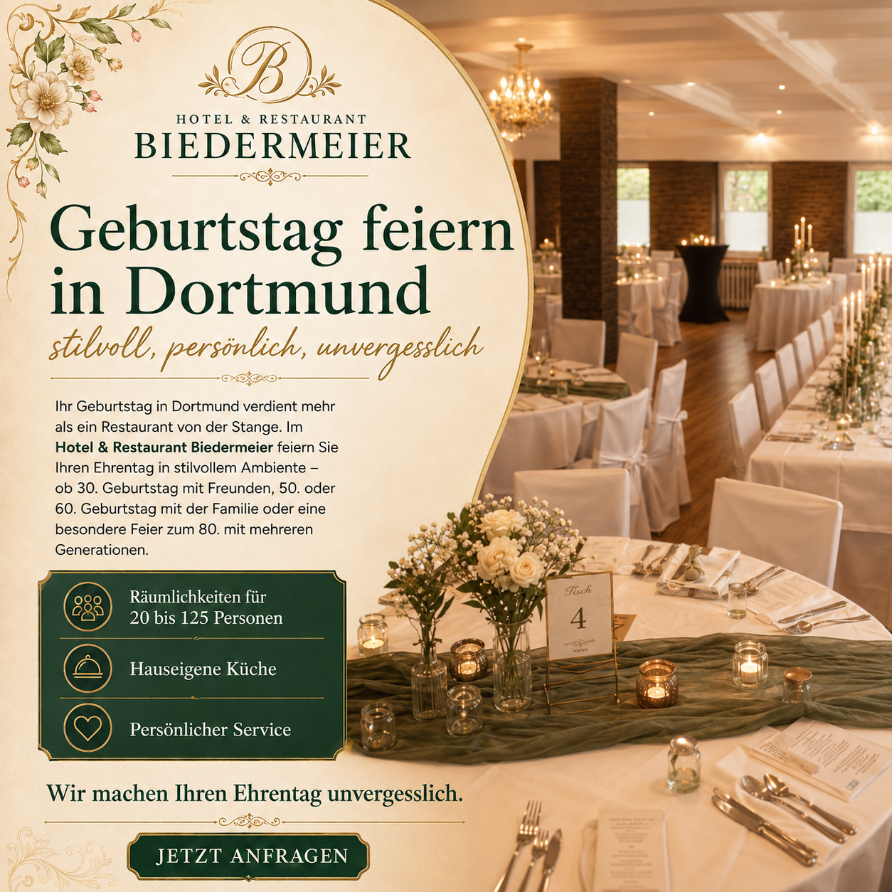Geburtstag feiern in Dortmund | Hotel Biedermeier