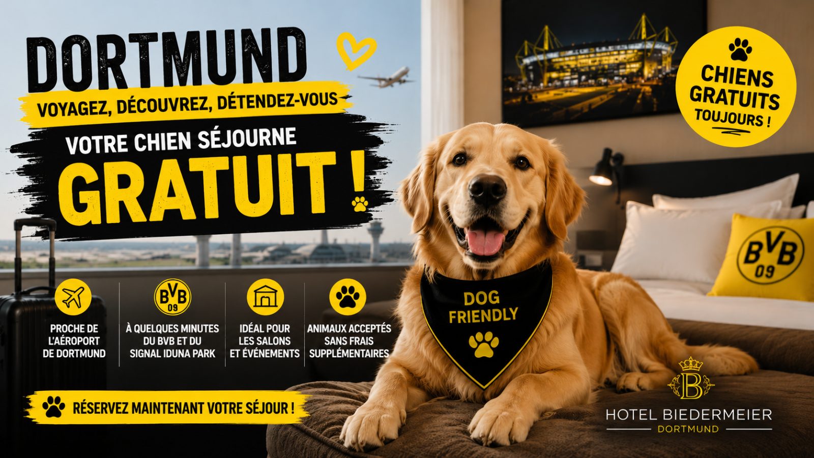 Hôtel Dortmund Aéroport · BVB · Salons · Chiens Gratuits