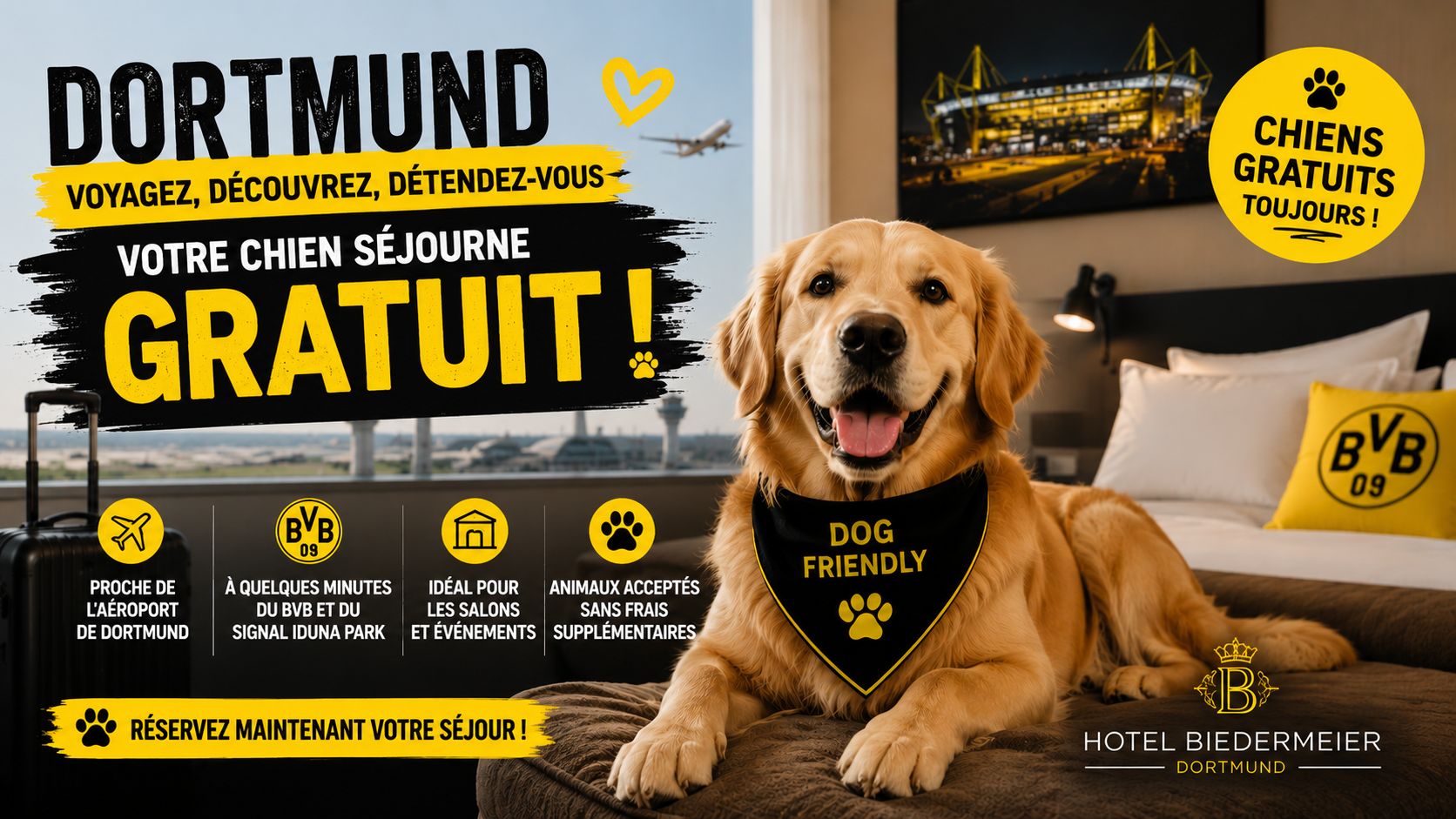 Hôtel Dortmund Aéroport · BVB · Salons · Chiens Gratuits